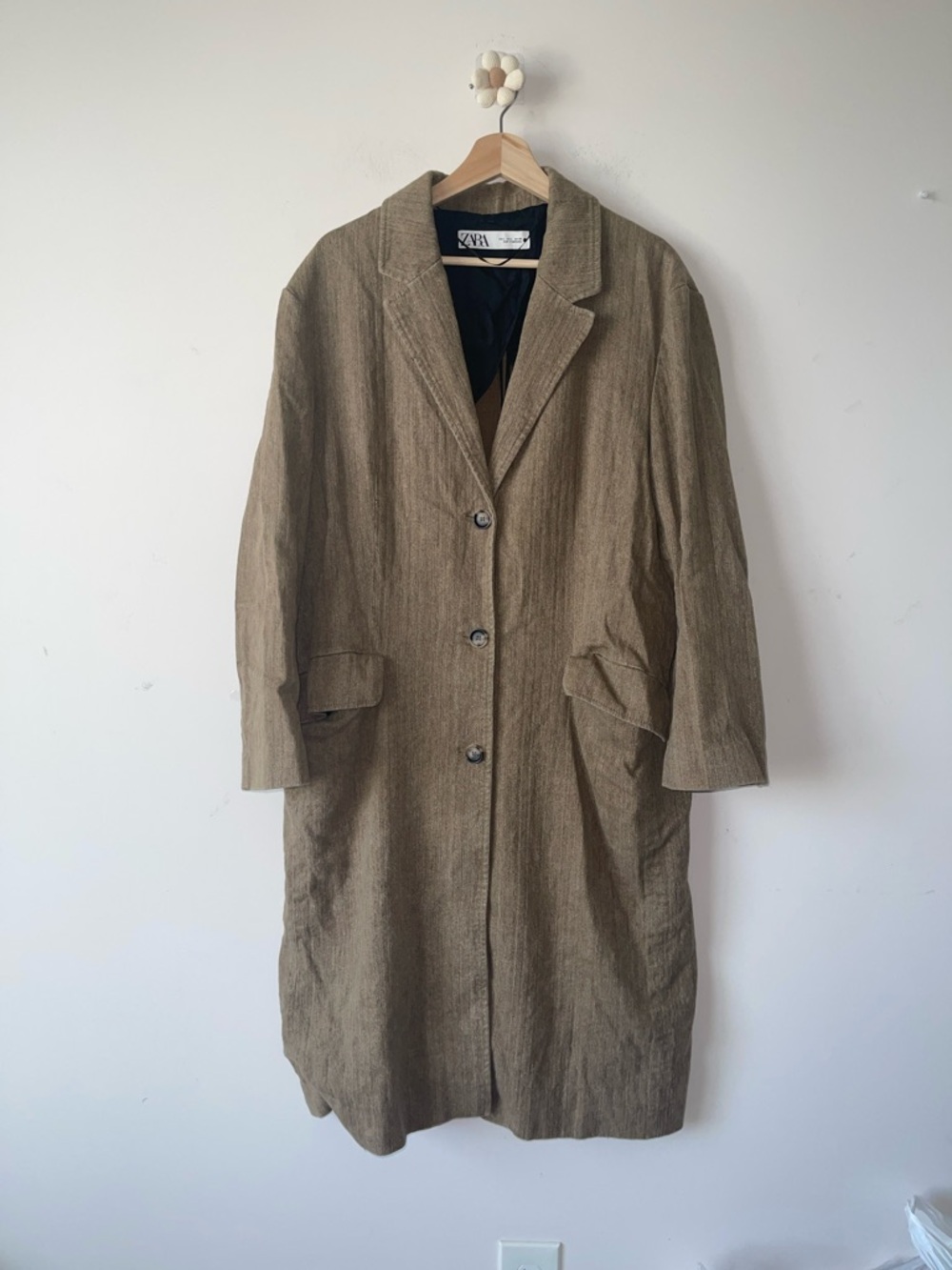 Zara Olive-Taupe  Long Trench Coat